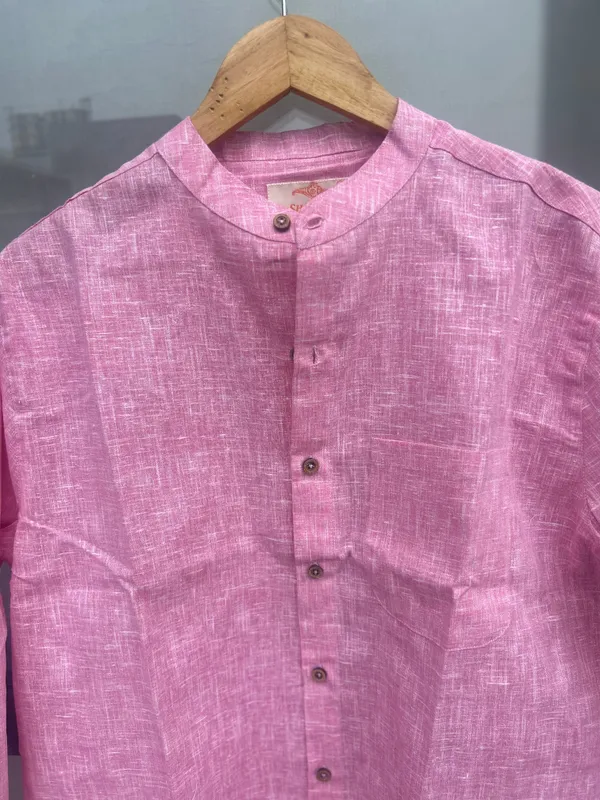 Pink_Khadi_Cotton_Shirt_For_Men