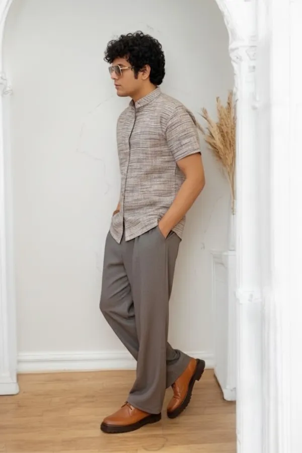 Grey_Khadi_Cotton_Shirt_For_Men