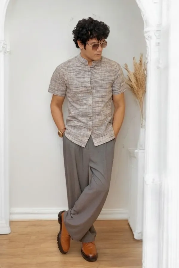 Grey_Khadi_Cotton_Shirt_For_Men