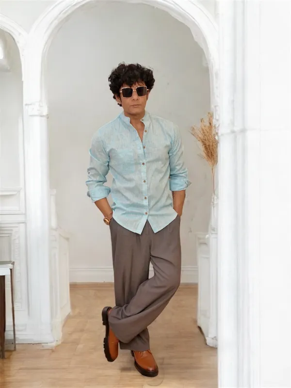 Sky_Blue_Khadi_Cotton_Shirt_For_Men