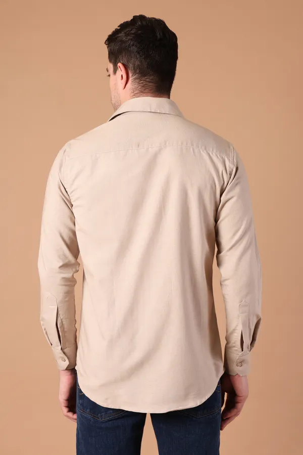 Beige_Solid_Cotton_Shirt_For_Men