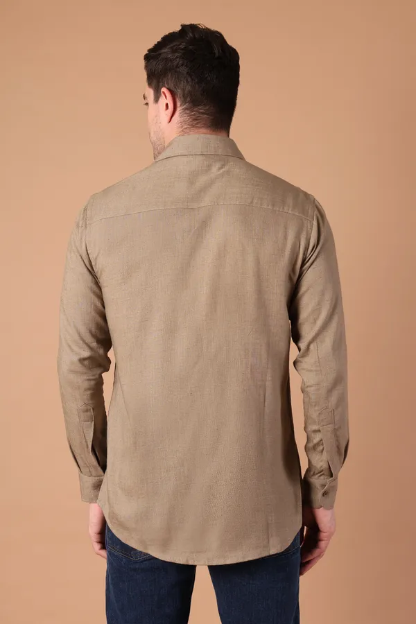 Brown_Solid_Cotton_Shirt_For_Men