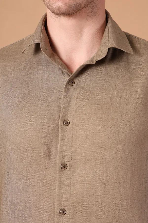Brown_Solid_Cotton_Shirt_For_Men