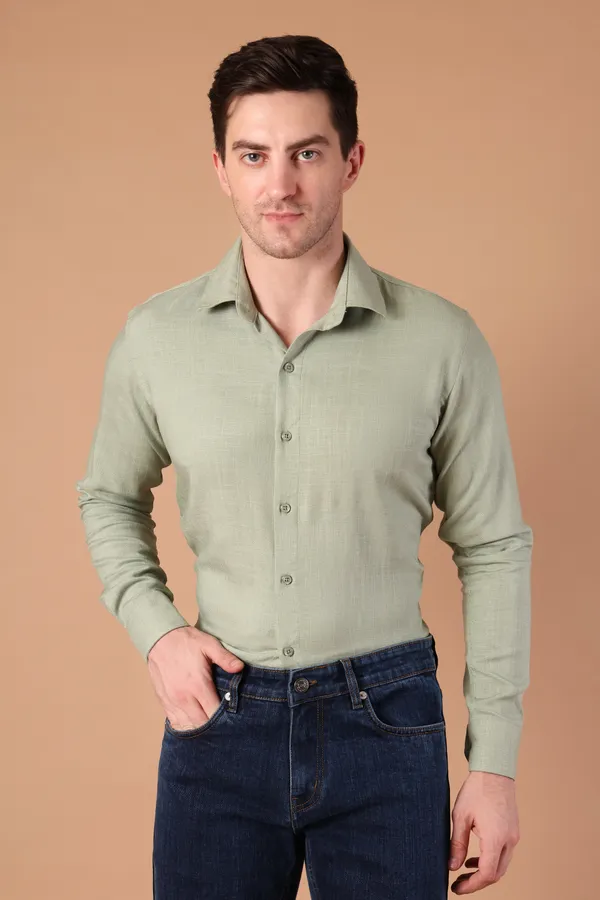 Light_Green_Solid_Cotton_Shirt_For_Men