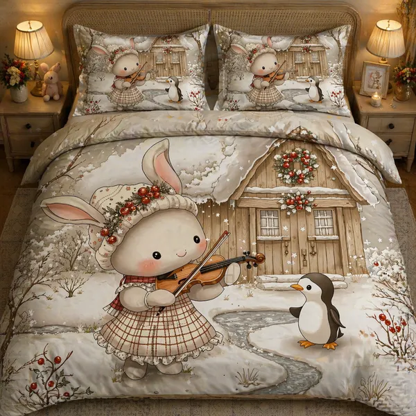 7D_Digital_Print_Glace_Cotton_Double_Bed_King_Size_With_Flat_Double_Bedsheet_&_2_Pillow_Covers_|_Soft_Lightweight_All_Season_Bedding_Set__90X100