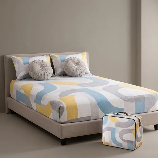 Luxurious_Cotton_Feel_Glace_Cotton_King_Size_Double_Bed_Bedsheet_108X108_Inches_With_2_Pillow_Covers_&_2_Round_Cushions,_5Pc_Bedsheet_Set