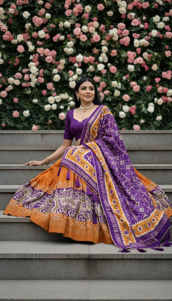 Yellow_Dola_Silk_Patola_Foil_Print_Flared_Lehenga_Choli_For_Women