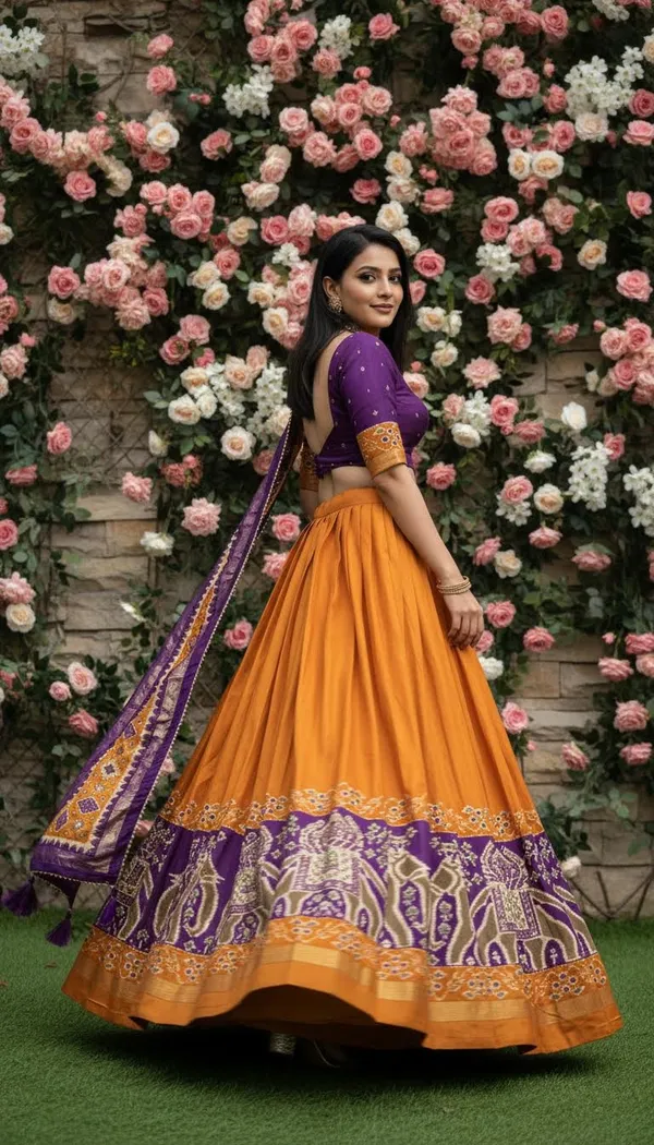 Yellow_Dola_Silk_Patola_Foil_Print_Flared_Lehenga_Choli_For_Women