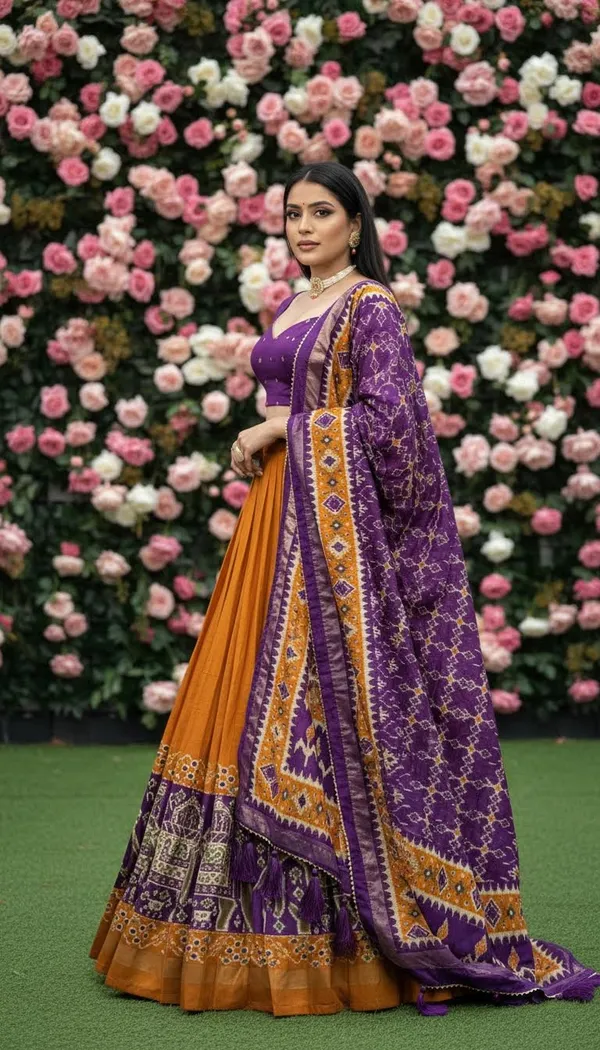 Yellow_Dola_Silk_Patola_Foil_Print_Flared_Lehenga_Choli_For_Women