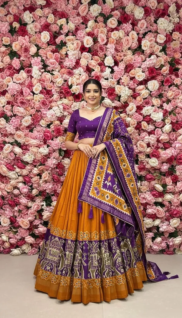 Yellow_Dola_Silk_Patola_Foil_Print_Flared_Lehenga_Choli_For_Women