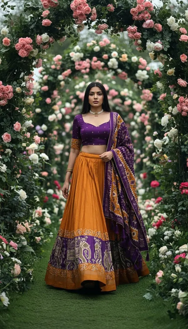 Yellow_Dola_Silk_Patola_Foil_Print_Flared_Lehenga_Choli_For_Women