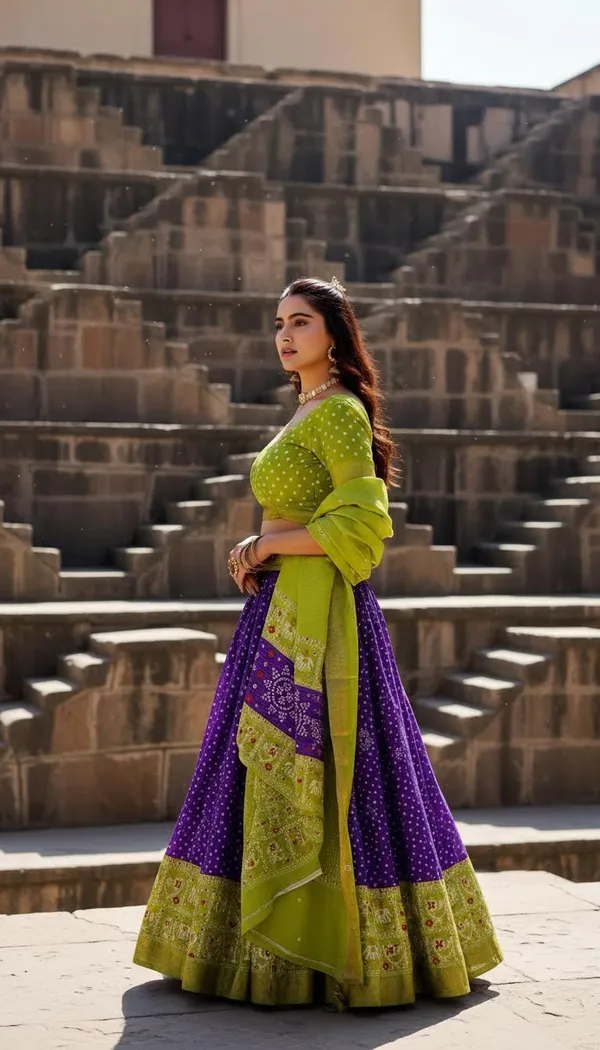 Blue_Lichi_Fabric_Jacquard_Jari_Print_Flared_Lehenga_Choli_For_Women