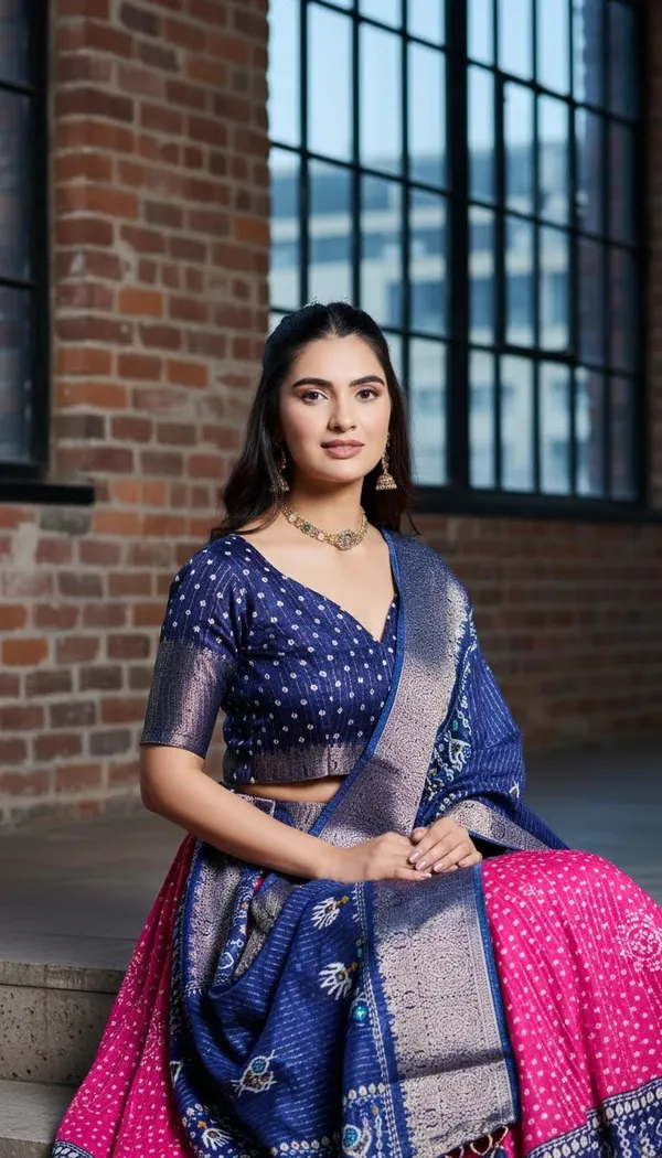 Pink_Lichi_Fabric_Jacquard_Jari_Print_Flared_Lehenga_Choli_For_Women