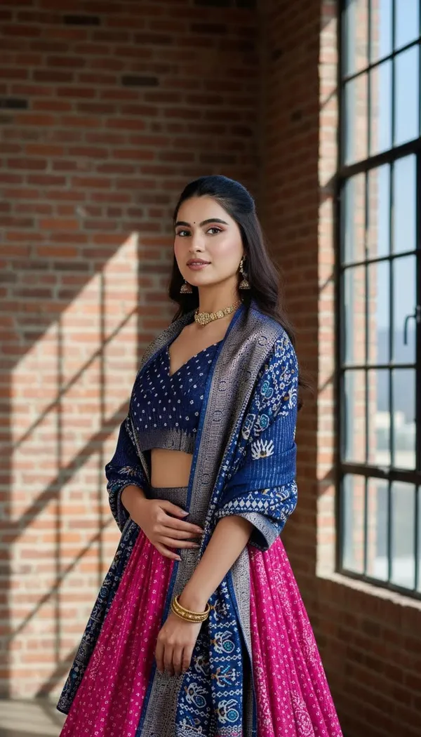 Pink_Lichi_Fabric_Jacquard_Jari_Print_Flared_Lehenga_Choli_For_Women