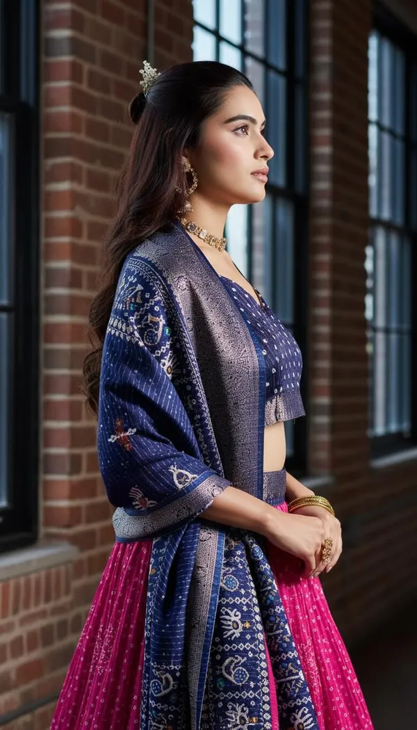 Pink_Lichi_Fabric_Jacquard_Jari_Print_Flared_Lehenga_Choli_For_Women