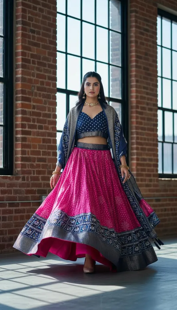 Pink_Lichi_Fabric_Jacquard_Jari_Print_Flared_Lehenga_Choli_For_Women