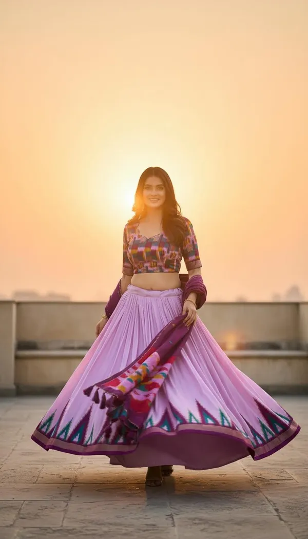 Purple_Dola_Silk_Patola_Foil_Print_Flared_Lehenga_Choli_For_Women
