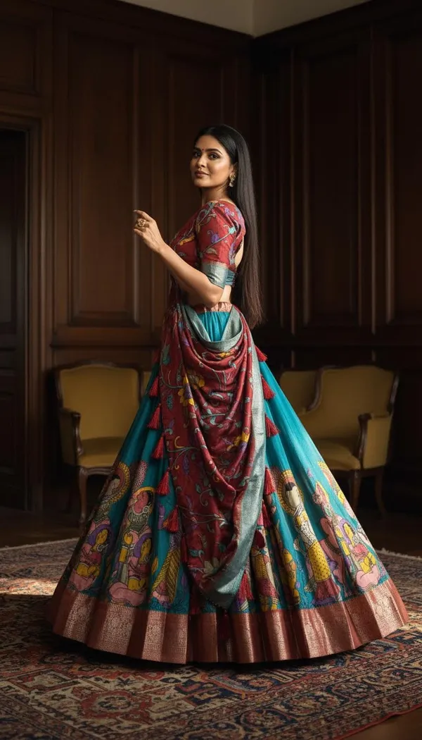 Firozi_Dola_Silk_Patola_Print_Lehenga_Choli_For_Women