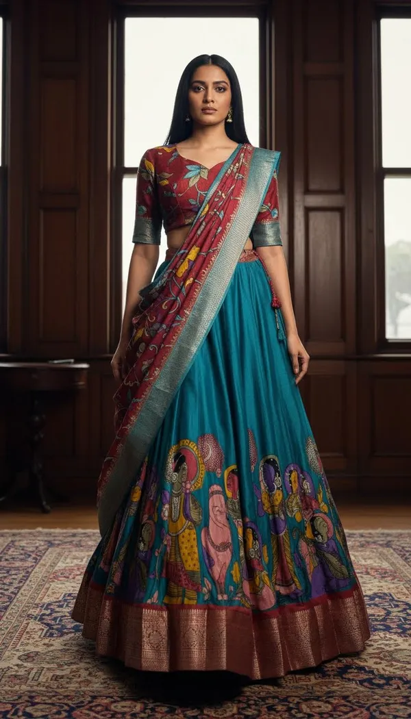Firozi_Dola_Silk_Patola_Print_Lehenga_Choli_For_Women