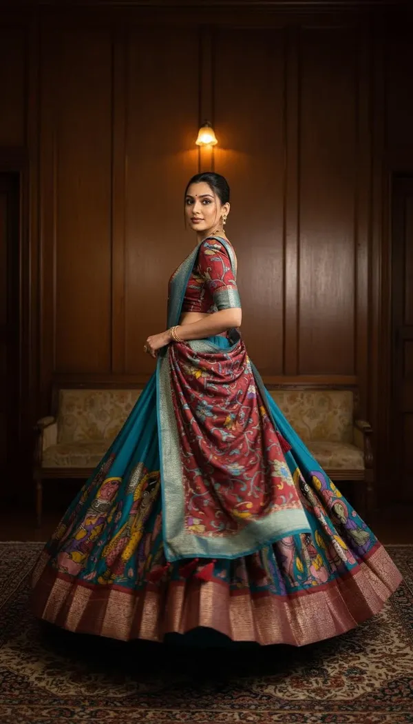 Firozi_Dola_Silk_Patola_Print_Lehenga_Choli_For_Women