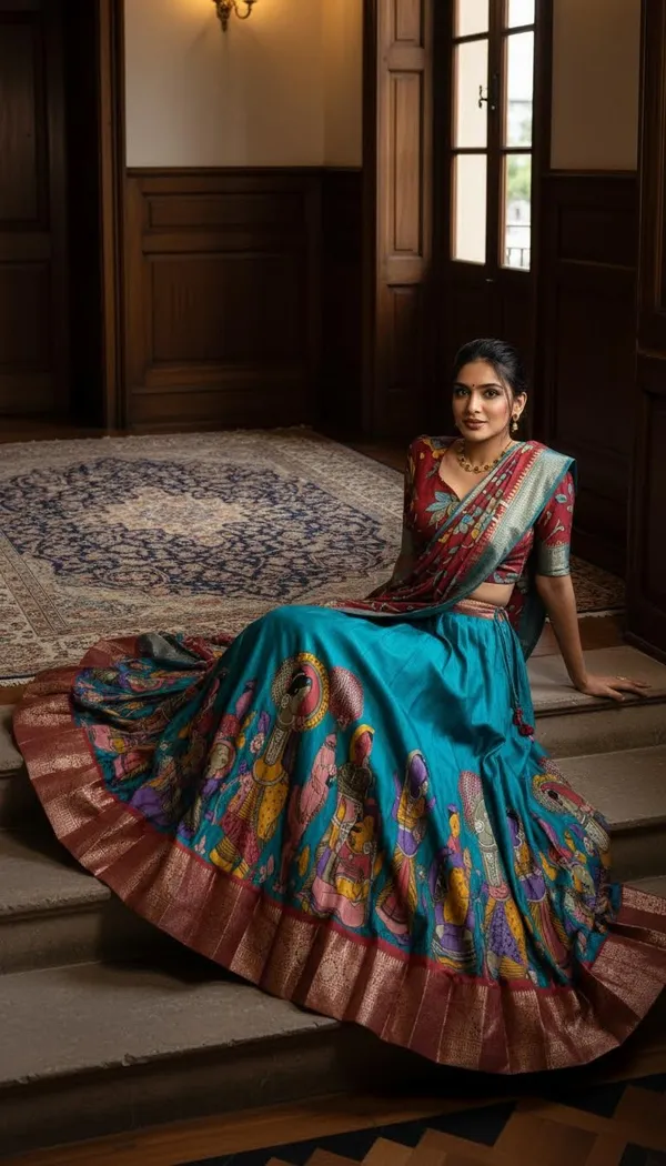 Firozi_Dola_Silk_Patola_Print_Lehenga_Choli_For_Women