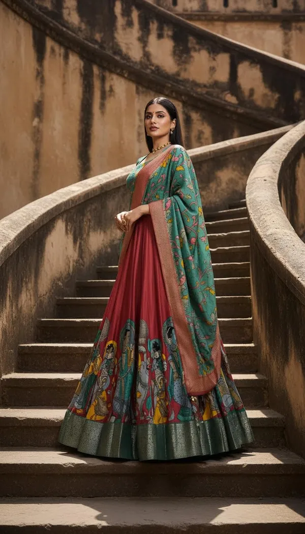 Red_Dola_Silk_Patola_Print_Lehenga_Choli_For_Women