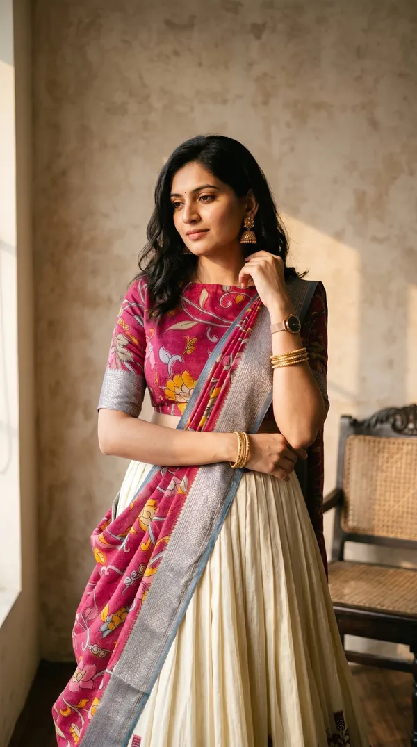 White_Dola_Silk_Patola_Print_Lehenga_Choli_For_Women