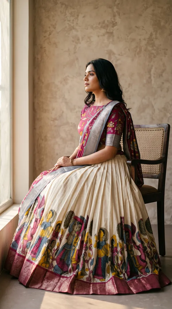 White_Dola_Silk_Patola_Print_Lehenga_Choli_For_Women
