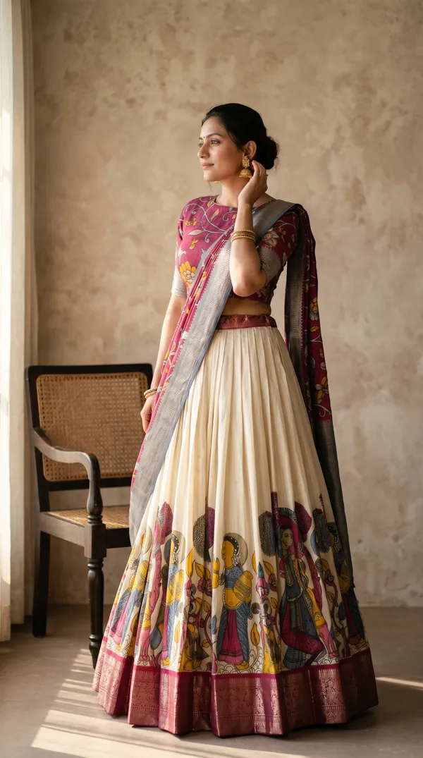 White_Dola_Silk_Patola_Print_Lehenga_Choli_For_Women