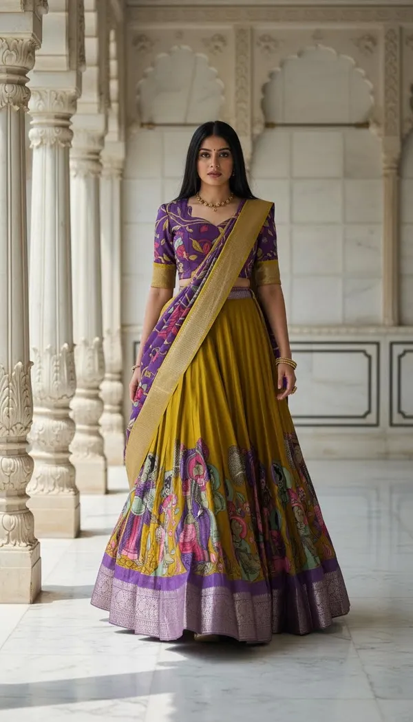 Yellow_Dola_Silk_Patola_Print_Lehenga_Choli_For_Women
