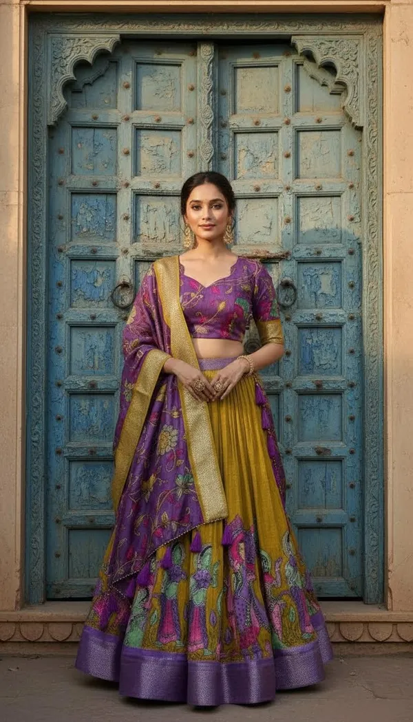 Yellow_Dola_Silk_Patola_Print_Lehenga_Choli_For_Women