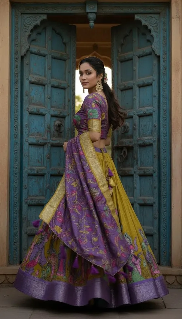 Yellow_Dola_Silk_Patola_Print_Lehenga_Choli_For_Women