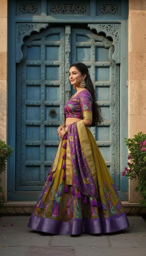 Yellow_Dola_Silk_Patola_Print_Lehenga_Choli_For_Women
