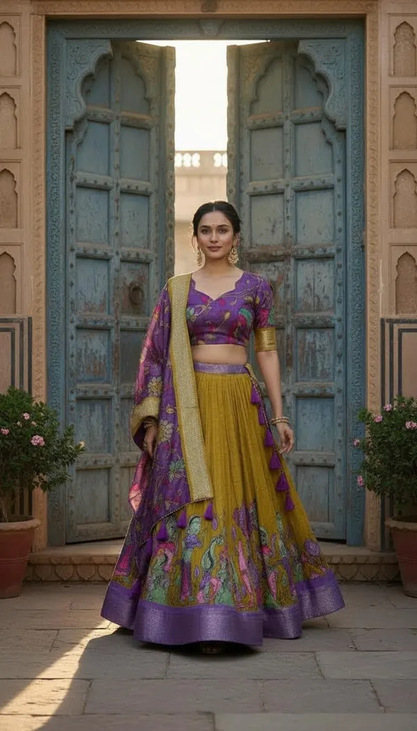 Yellow_Dola_Silk_Patola_Print_Lehenga_Choli_For_Women