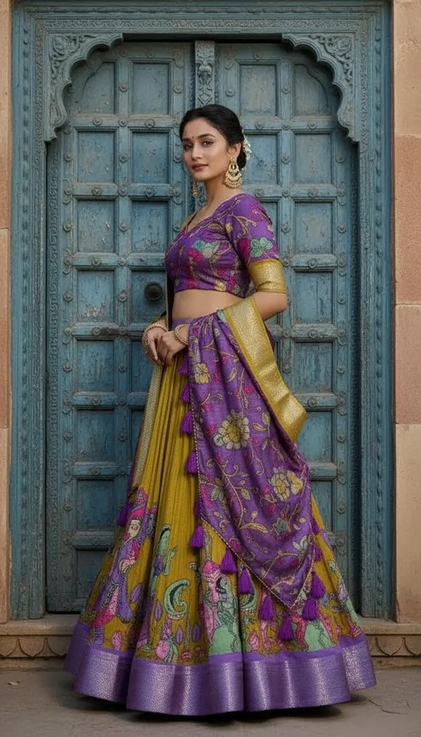 Yellow_Dola_Silk_Patola_Print_Lehenga_Choli_For_Women