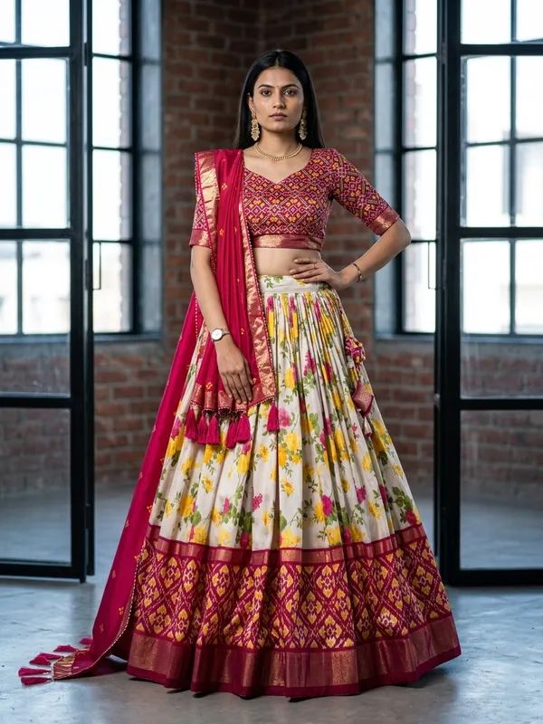 Pink_Dola_Silk_Patola_Print_Lehenga_Choli_For_Women