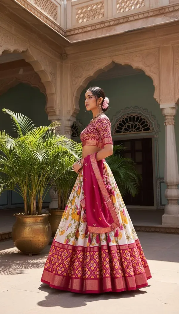 Pink_Dola_Silk_Patola_Print_Lehenga_Choli_For_Women