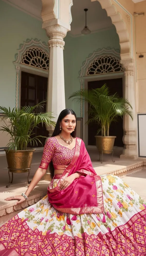 Pink_Dola_Silk_Patola_Print_Lehenga_Choli_For_Women