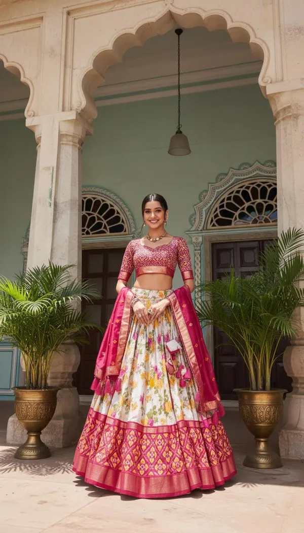 Pink_Dola_Silk_Patola_Print_Lehenga_Choli_For_Women