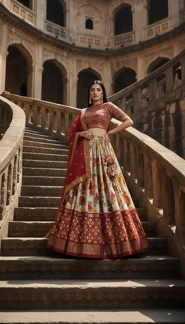 Red_Dola_Silk_Patola_Print_Lehenga_Choli_For_Women