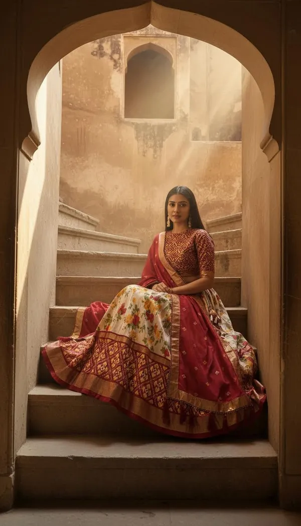 Red_Dola_Silk_Patola_Print_Lehenga_Choli_For_Women