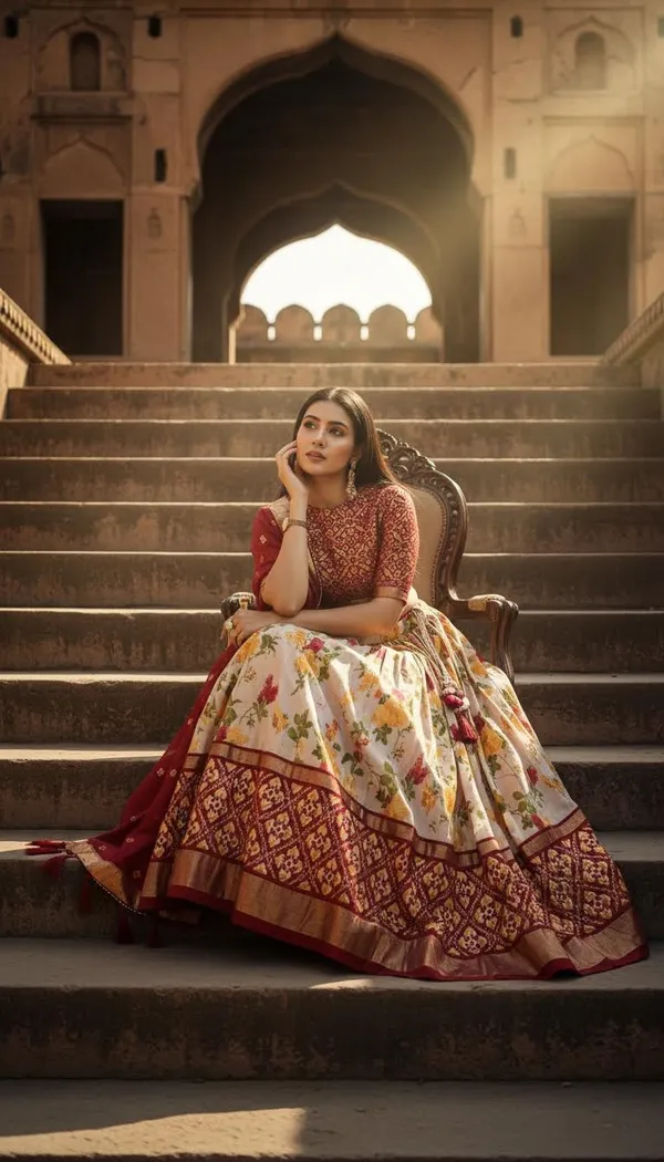 Red_Dola_Silk_Patola_Print_Lehenga_Choli_For_Women