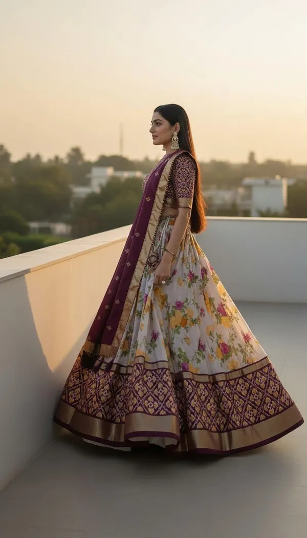 Wine_Dola_Silk_Patola_Print_Lehenga_Choli_For_Women