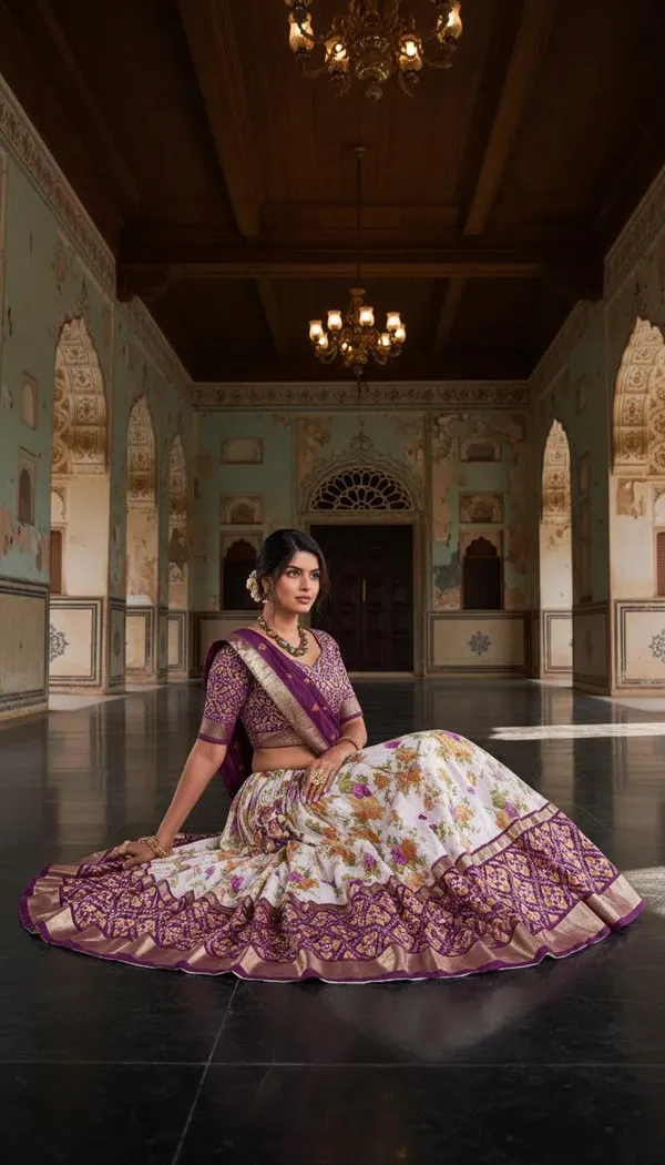 Wine_Dola_Silk_Patola_Print_Lehenga_Choli_For_Women