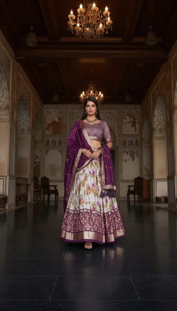 Wine_Dola_Silk_Patola_Print_Lehenga_Choli_For_Women