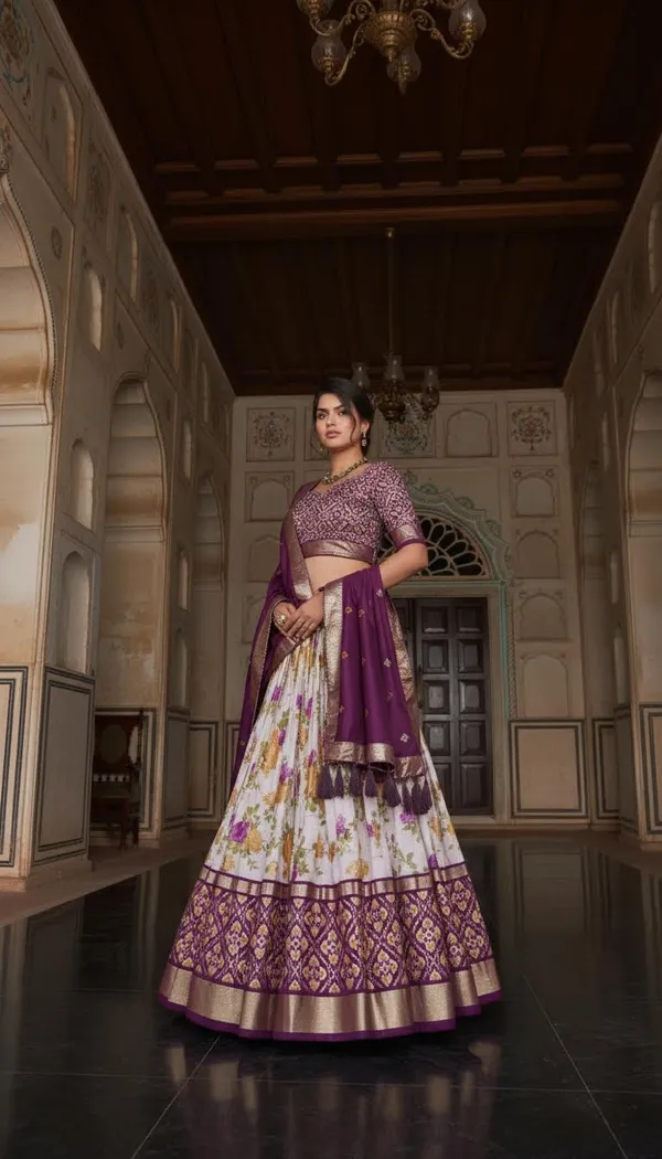 Wine_Dola_Silk_Patola_Print_Lehenga_Choli_For_Women