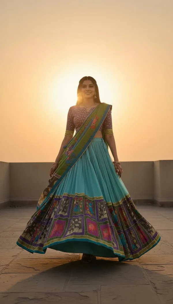 Sea_Green_Dola_Silk_Patola_Foil_Print_Lehenga_Choli_For_Women