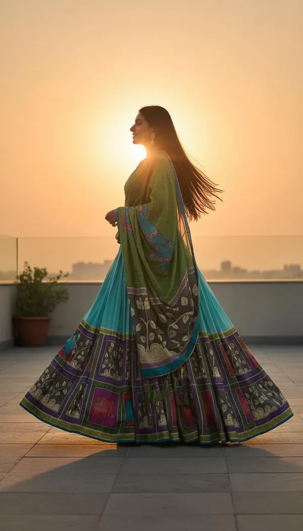 Sea_Green_Dola_Silk_Patola_Foil_Print_Lehenga_Choli_For_Women