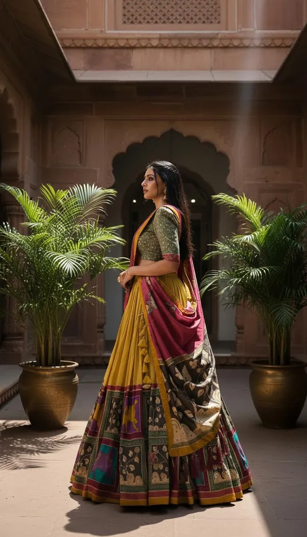 Yellow_Dola_Silk_Patola_Foil_Print_Lehenga_Choli_For_Women