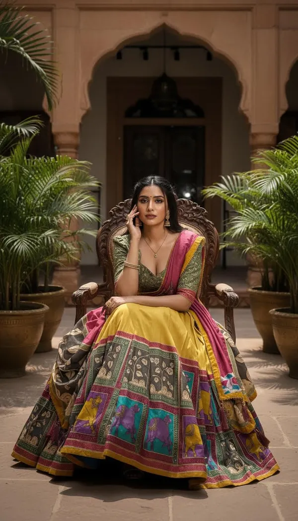 Yellow_Dola_Silk_Patola_Foil_Print_Lehenga_Choli_For_Women